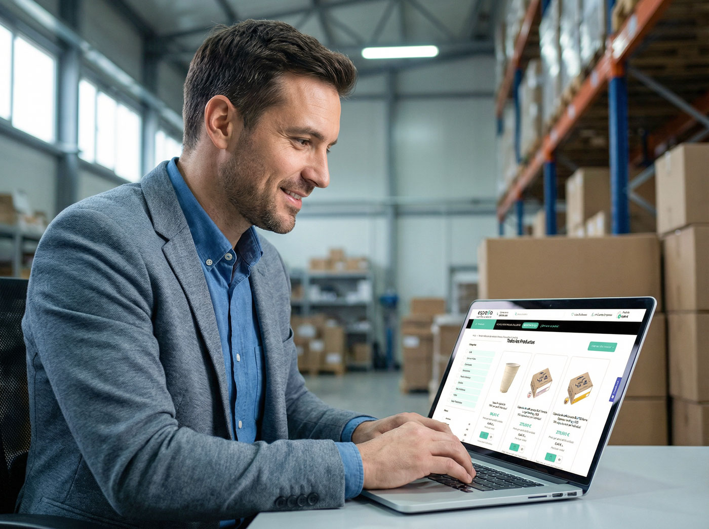 hombre usando profesional espressa